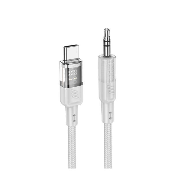 Кабель HOCO UPA27 DC3.5 (тато) - Type-C (тато), круглий в обплетенні, 1.2м, Gray, Box