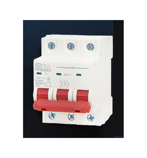 Автоматичний вимикач постійного струму ZUOYI Z7-63Z 3P C25 DC250-1000V, 25A, 6kA, DIN, 80*53.1*44.8mm