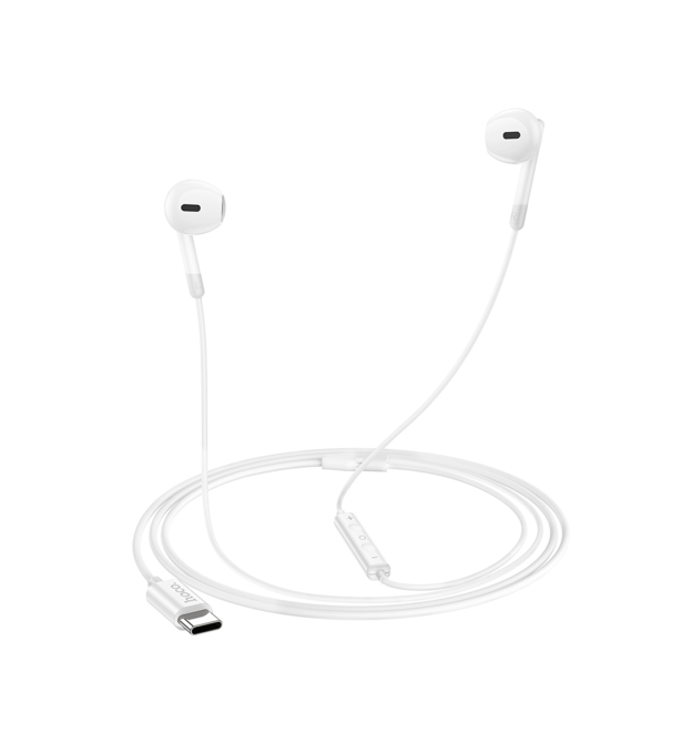 Навушники провідні HOCO M109, роз&aposєм Type-C, 1.2m, White, Box