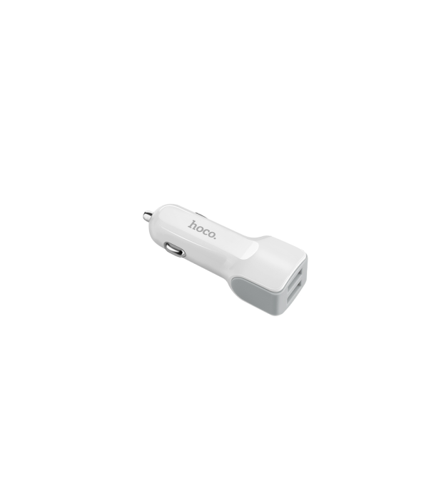 АЗУ 12-24V HOCO Z23, 2xUSB, 12W, White, Box