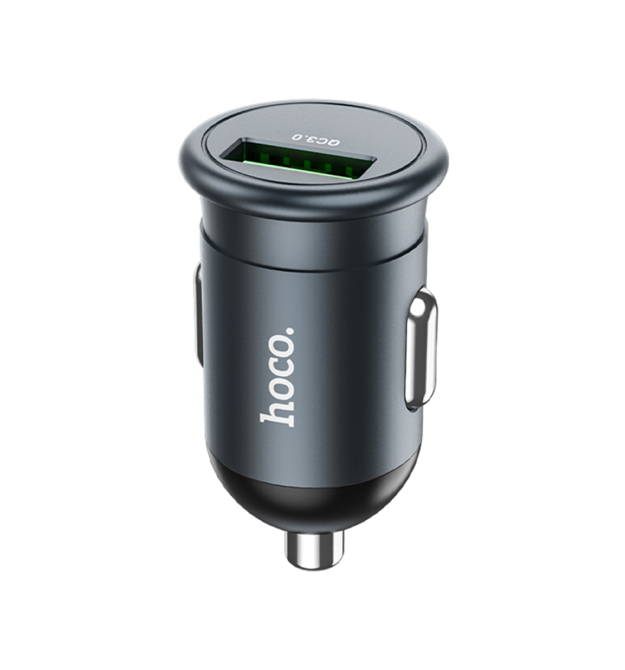 АЗУ 12-24V HOCO Z43, 1xUSB 3.0, 18W, Black, Box