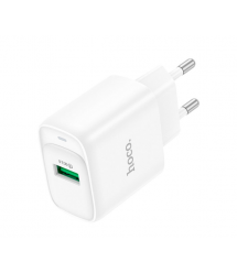 СЗУ 110-240V HOCO C140A 1xUSB, 18W, White, Blister