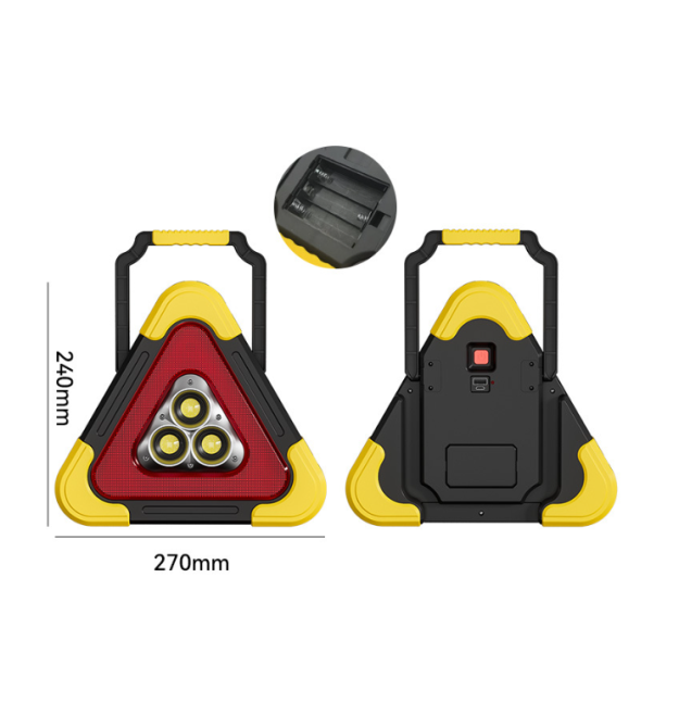 Знак аварійної зупинки, світлодіодний SUITU ST-1101L-B, живлення від 3-батарейок, USB, 3-режиму, 27*27*27см, без батарей, кроншт
