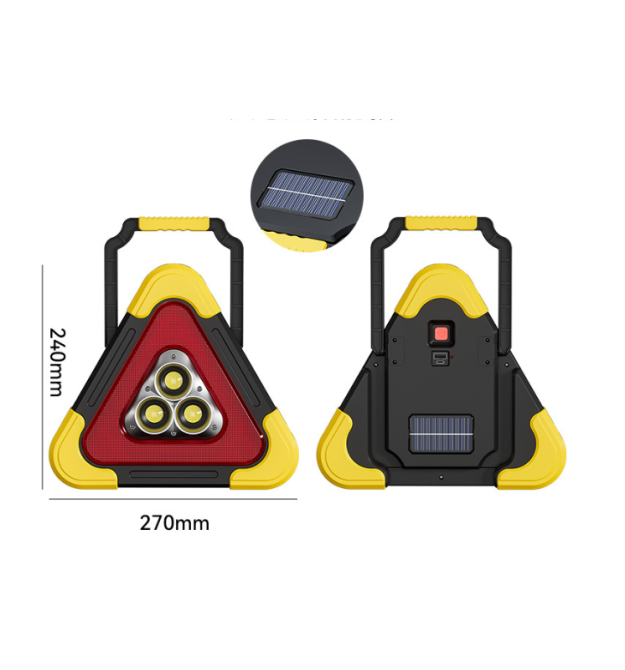 Знак аварійної зупинки, світлодіодний SUITU ST-1101L-S, акумулятор 1800 мАг, сонячна батарея, USB, 3 режими, 27*27*27см. кронште
