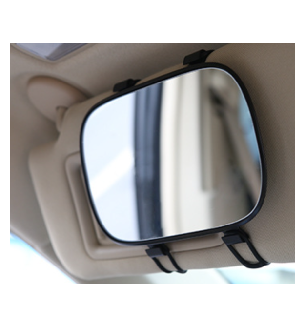 Автомобільне дзеркало для макіяжу на козирок, кріплення гумове до козирка, пластик-скло, 170x110mm, блістер