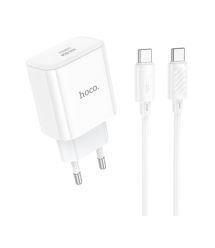 Набір СЗУ 110-240V HOCO C76A Pro+ Type-C кабель, USB-C, PD30W, кабель 1м, White, Box