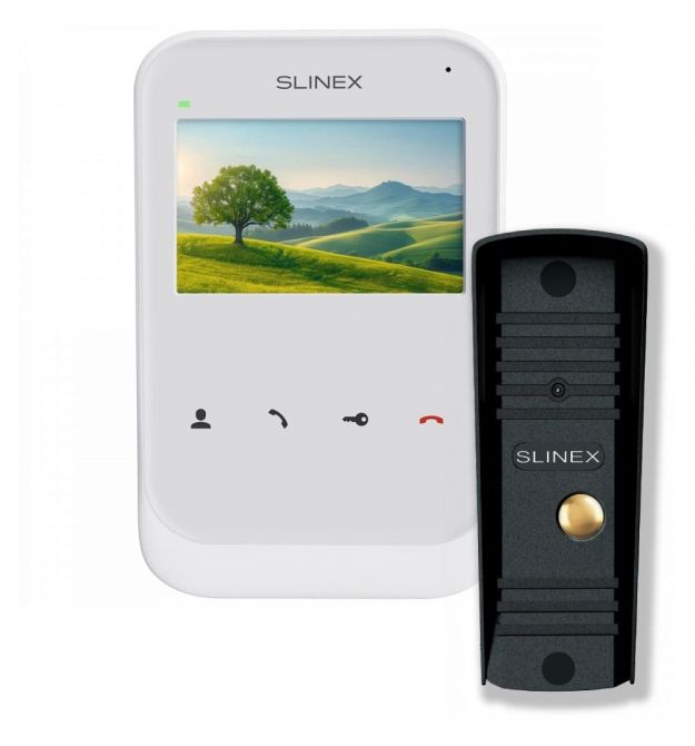 Комплект видеодомофон + панель вызова Slinex SK-04 + ML-16HR black