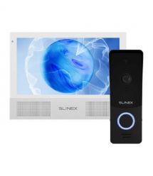 Комплект видеодомофон + панель вызова Slinex Sonik 7 AI white + ML-20HD Black