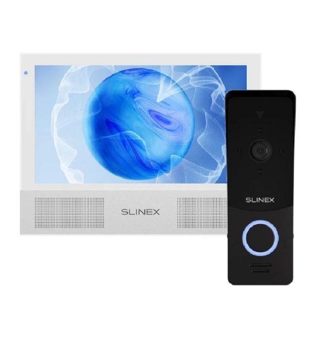 Комплект видеодомофон + панель вызова Slinex Sonik 7 AI white + ML-20HD Black
