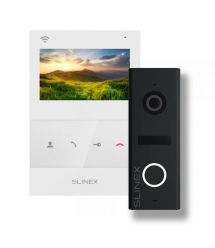 Комплект видеодомофон + панель вызова Slinex SQ-04N Cloud white + ML-17HD black