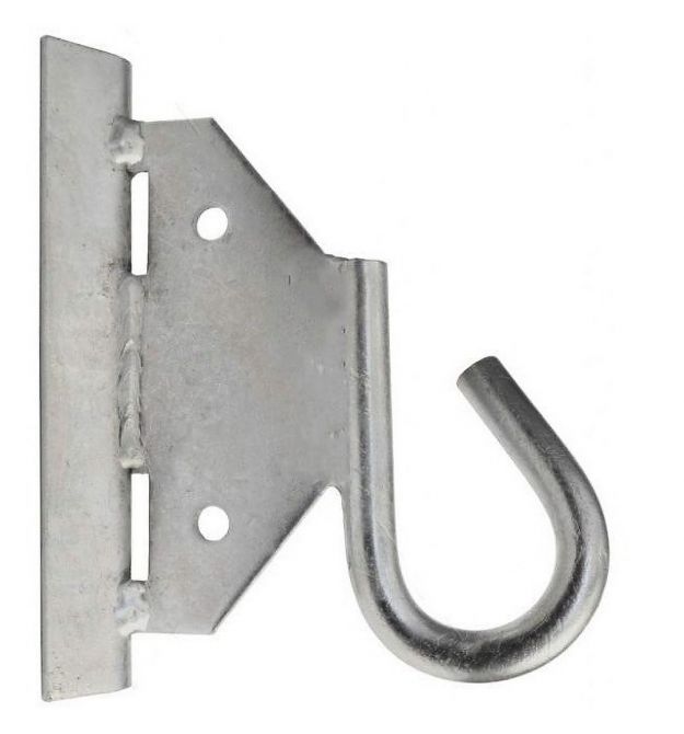 Крюк для опор для крепления двумя бандажными лентами, цинкованный