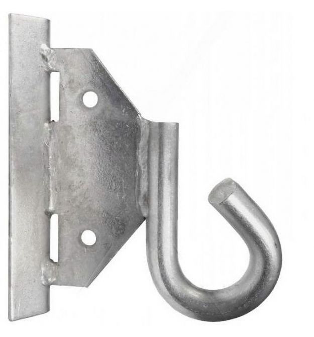 Крюк для опор для крепления двумя бандажными лентами, цинкованный