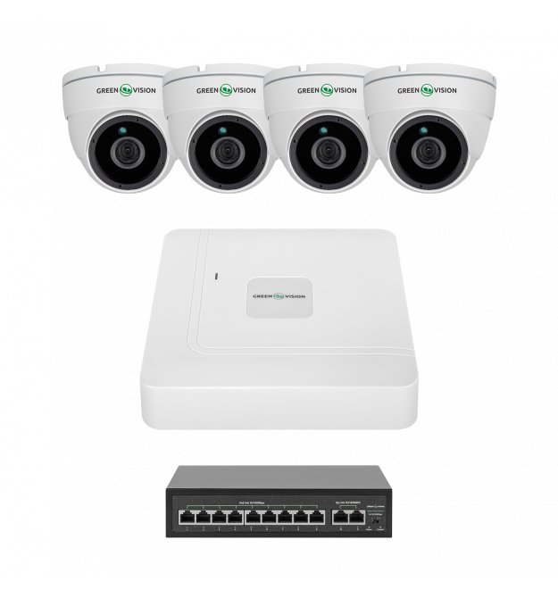 Комплект відеоспостереження на 4 камери GV-IP-K-W98/4 4MP