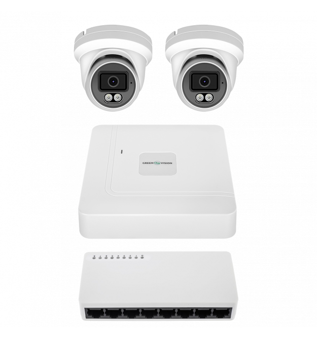 Комплект видеонаблюдения на 2 камеры GV-IP-K-W100/2 6MP