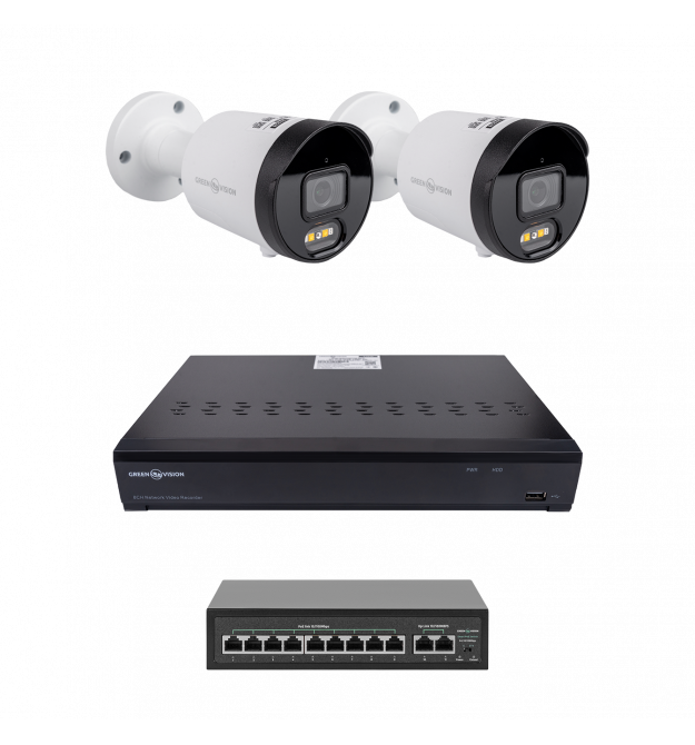 ¶Комплект відеоспостереження на 2 камери GV-IP-K-W102/2 4MP (Ultra AI)