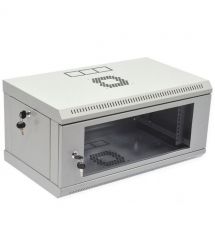 Шкаф 4U, 600х400х284 мм (ШxГxВ), L-type, акриловое стекло, серый