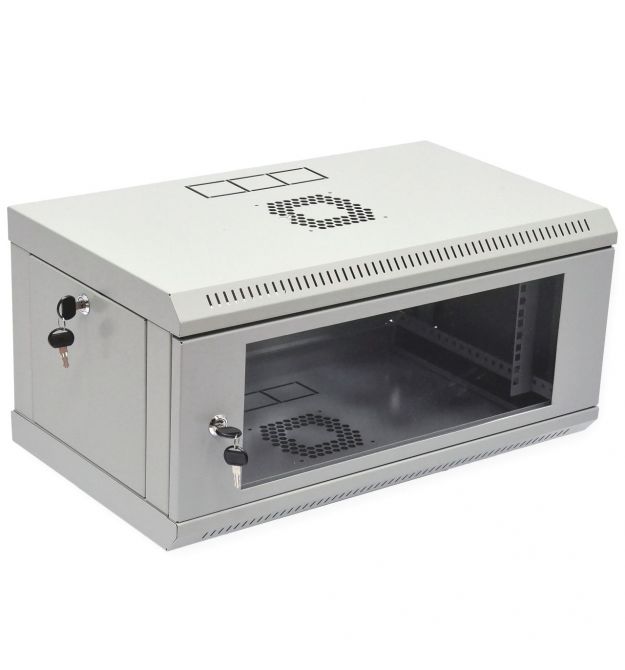 Шафа 19" 4U, 600x400x284мм (Ш*Г*В), економ, акрилове скло, сірий