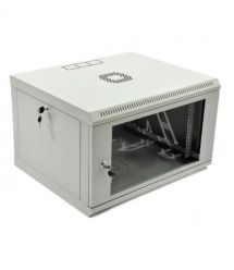 Шафа 19" 6U, 600x500x373мм (Ш*Г*В), економ, акрилове скло, сірий