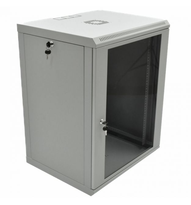 Шафа 19" 18U, 600x600x907мм (Ш*Г*В), економ, акрилове скло, сірий