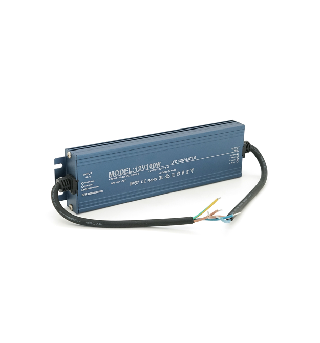 Імпульсний блок живлення герметичний (Led Converter) 12V 100W, IP67, 200х21х54 мм, Box