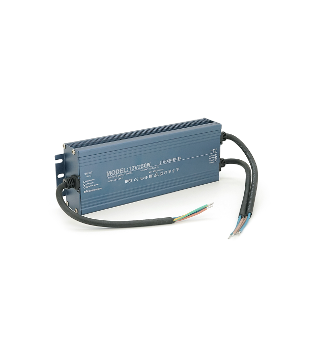 Імпульсний блок живлення герметичний (Led Converter) 12V 250W, IP67, 215х35х73 мм, Box