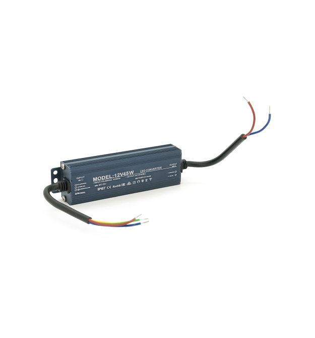 Імпульсний блок живлення герметичний (Led Converter) 12V 45W, IP67, 137х21х37 мм, Box