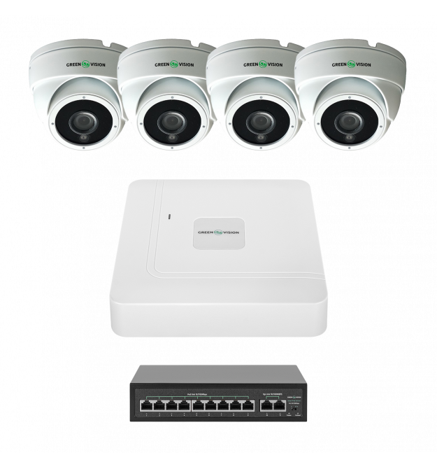 Комплект відеоспостереження на 4 камери GV-IP-K-W99/4 4MP