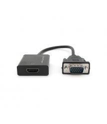 Адаптер VGA на HDTV + аудіо + USB-Micro конвертер, чорний, Full HD 1080P