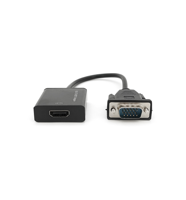 Адаптер VGA на HDTV + аудіо + USB-Micro конвертер, чорний, Full HD 1080P