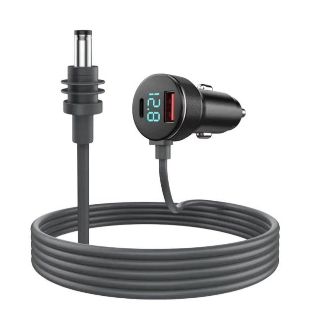Кабель живлення для Starlink Mini E-NET автомобільний прикурювач-DC з USB Type-C та LED 5м