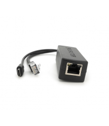 POE спліттер AOT-0524 48V-5V, RJ45, Type-C (10 - 100Мбіт, Вхід-48V - Вихід 5V 2.4А)