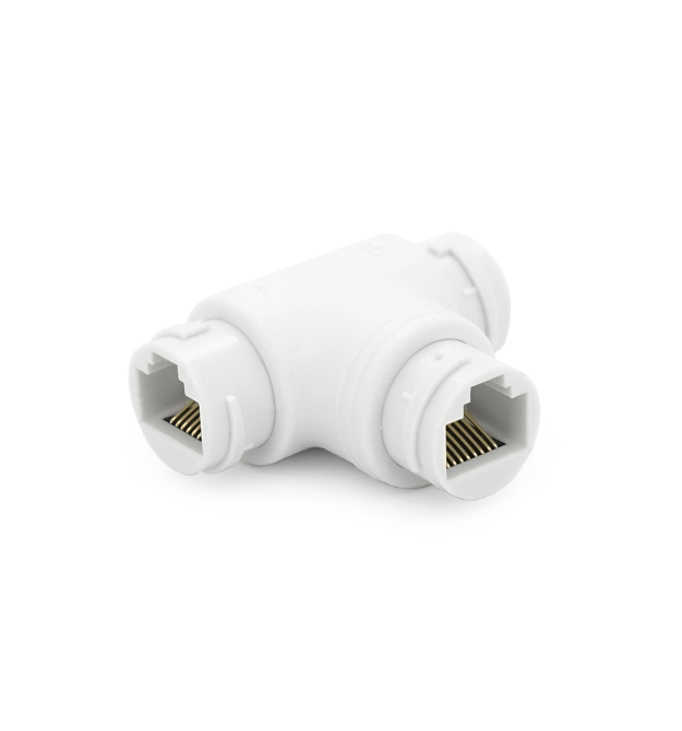 Розгалужувач RJ45 8P8C IP68 мама - 2 Х мама RJ45 для розгалуження кабелю, білий, водонепроникний, Q100