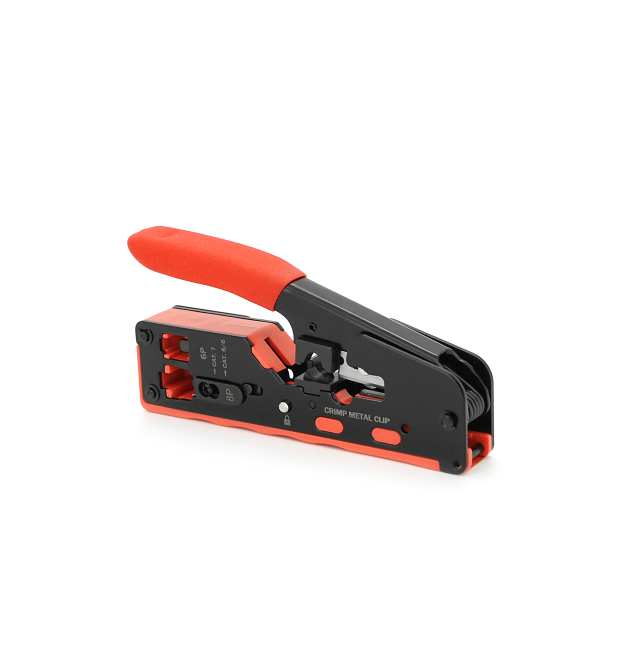 Інструмент HT-718 для обтискання, RJ-45 (8P8C) та RJ-12 (6P6C), 6P - 8P + обрізка наскрізних конекторів зачищення зовнішньої ізо