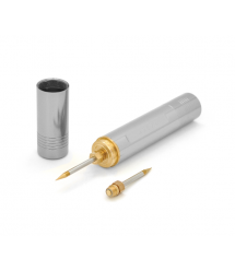 Акумуляторний бездротовий портативний паяльник, АКБ 18650 (2600мА) + 2 жала + зарядний пристрій, Silver