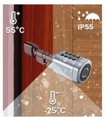 Умный дверной биометрический замок (цилиндр) SEVEN LOCK SL-7773BF black (40-106 мм)