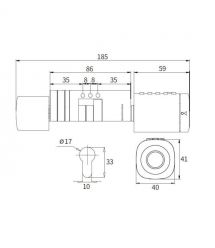 Умный дверной биометрический замок (цилиндр) SEVEN LOCK SL-7773BF black (40-106 мм)