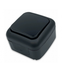 Вимикач одинарний ViKO Palmiye зовнішнього монтажу, вологозахищений IP54, AC:110-250V, 10A, Black