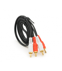 Кабель 2RCA (тато) - 2хRCA (тато), CU, круглий, 1,5 м, Black, Пакет