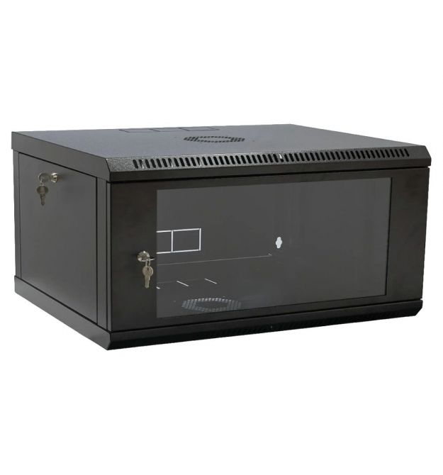 Шкаф 19" 4U 600x400x284мм акриловое стекло, черная