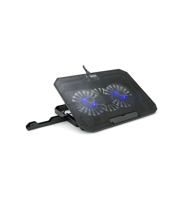 Підставка під ноутбук XSTRIKE XS-11, 10-17, 2*140mm 130010% RPM, корпус пластик+алюміній, 2xUSB 2.0, 371x266x30mm, RGB, Box Q20