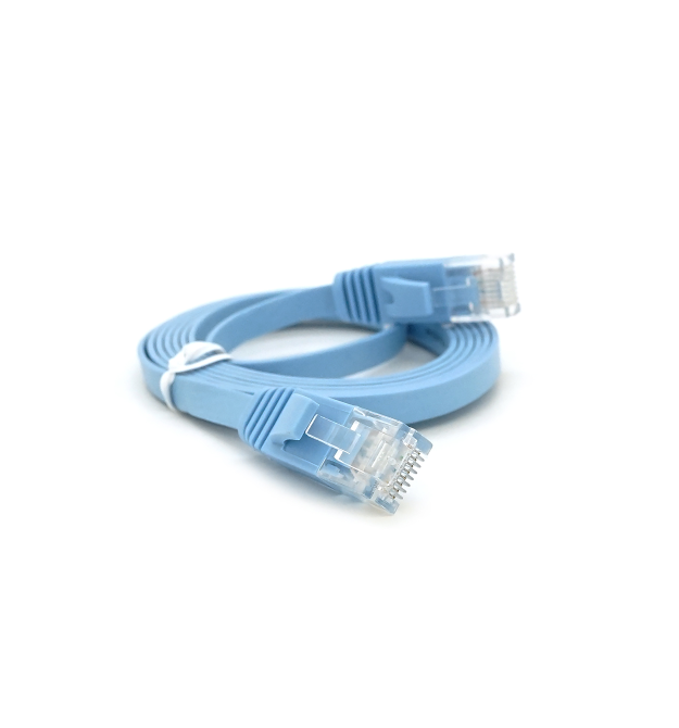Патч-корд литий плоский WEEPDA, UTP, RJ45, Cat.6, 1.5m, синій