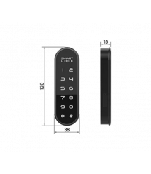 Електронний замок PiPo PF155+PBF20 для шафок та висувних ящиків з кодовим паролем, 3*АAA, 120x38x15mm