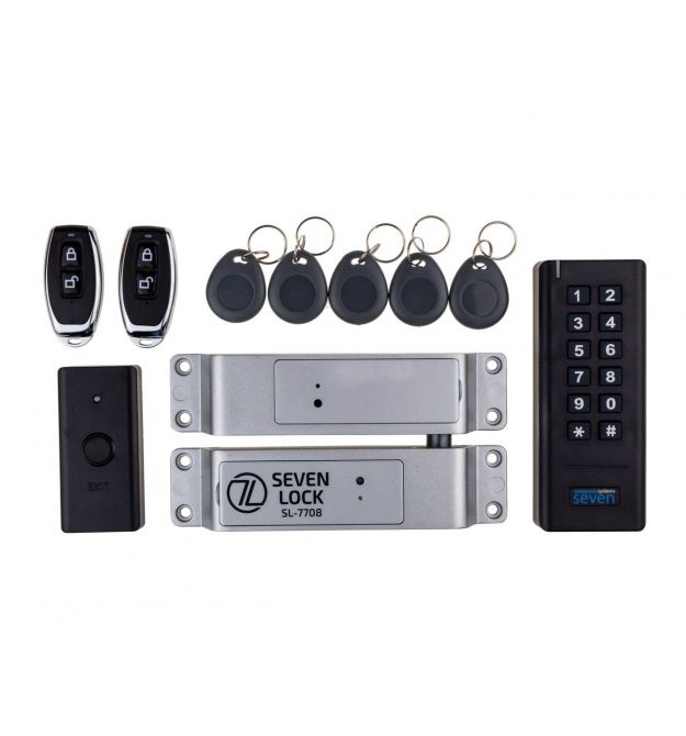 Беспроводной комплект контроля доступа с радиобрелками SEVEN LOCK SL-7708r black