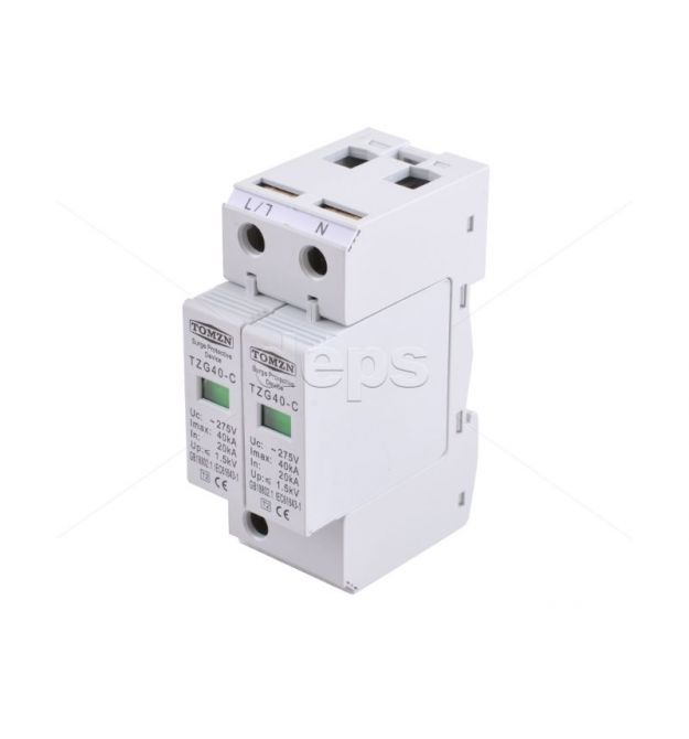Пристрій захисту від імпульсних перенапруг TOMZN TZG40-C-2P 275V (AC)