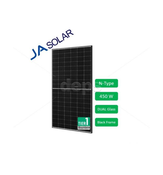 Сонячна панель JA Solar JAM54D40-450-LB (450W, bifacial, black frame)
