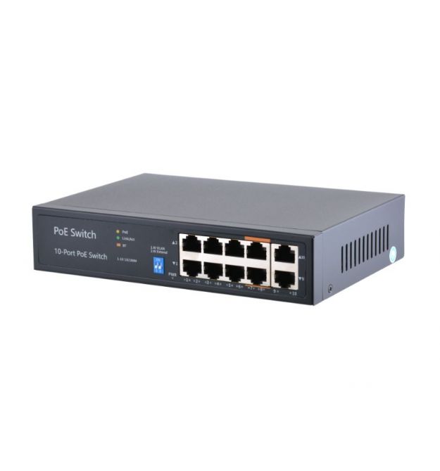 POE Watchdog комутатор FoxGate S6008P-E2-AI-BT (96W) [FE: 8 x POE + 2 x RJ-45]