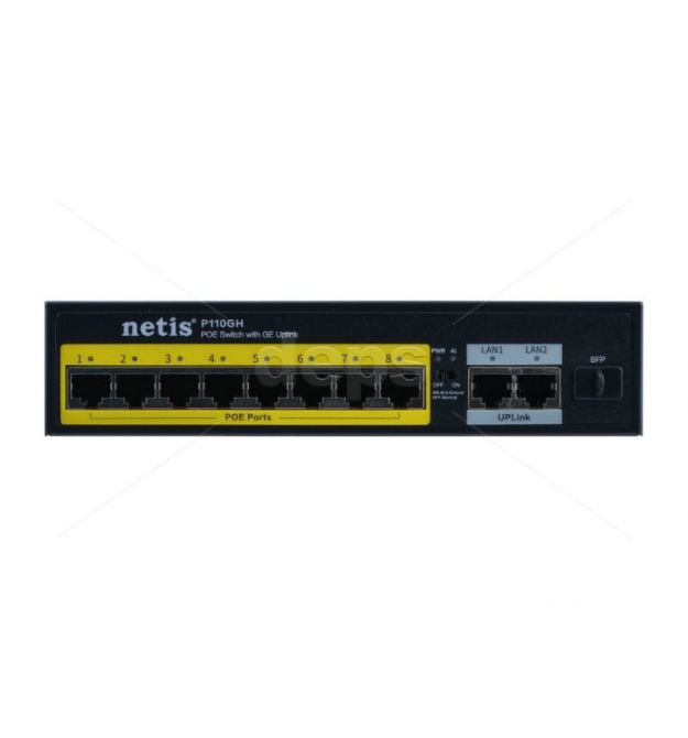 POE Watchdog комутатор Netis P110GH [FE POE: 8, GE UL: 2xRJ-45+1xSFP]