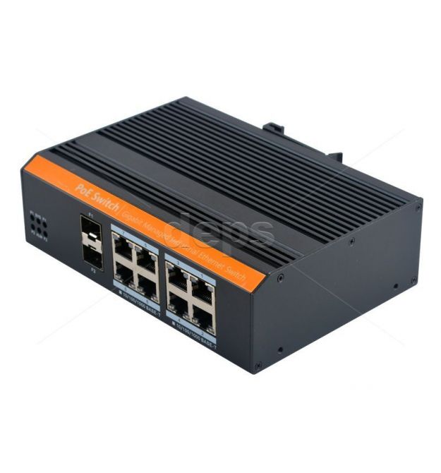 Керований промисловий POE комутатор FoxGate S6108G-S2-I-W POE [GE: 8 x RJ-45 PoE + 2 х SFP]