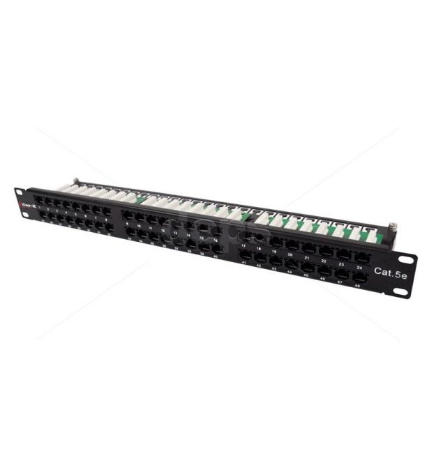 Патч-панель Cor-X 19” 1U 48 портів RJ45 Cat 5E