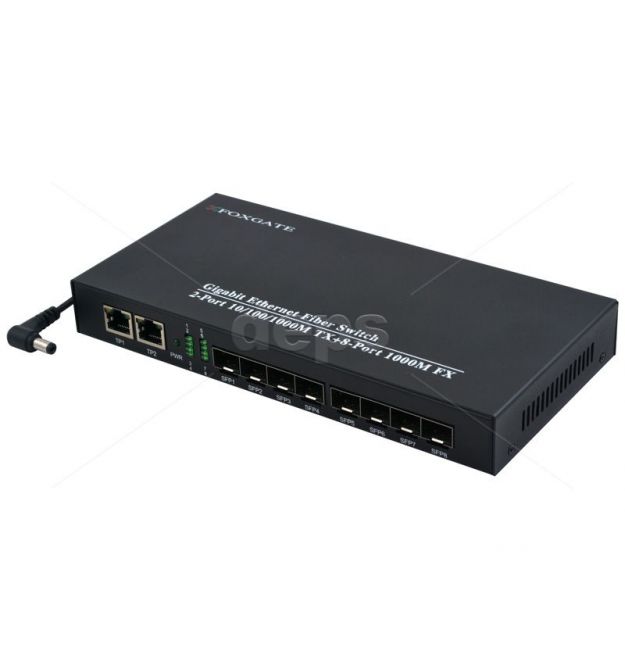 Оптичний комутатор FoxGate MC-SFPx8G (8xSFP + 2xGE)